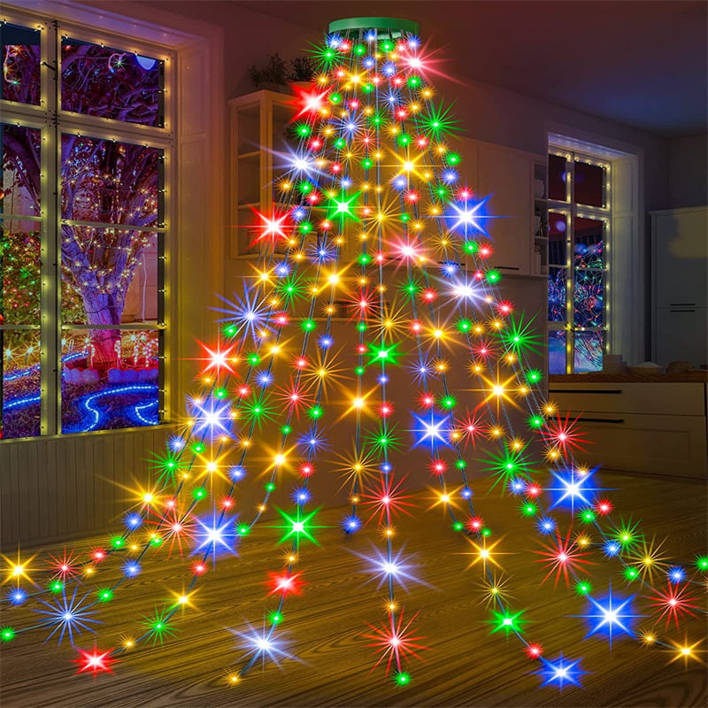 FestiveFlow – Christmas Tree Waterfall Light Ring