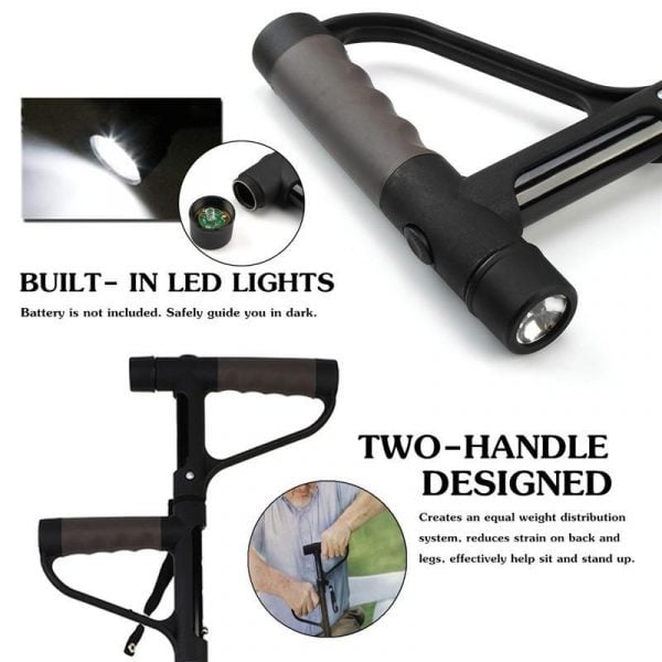 TravelEase - Compact Folding Stability Cane with Light