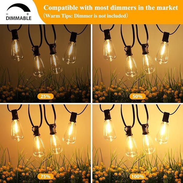 LumaTwist – 100FT LED String Lights for Outdoor Charm