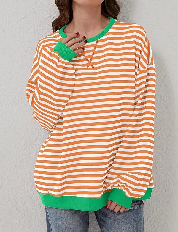 CozyBlend – Striped Color Block Sweatshirt