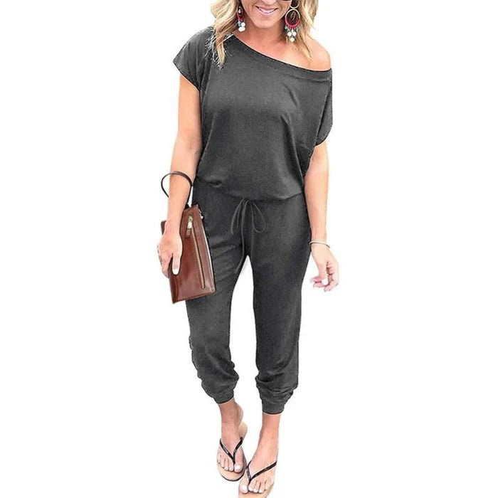CozyChic – Women's Off-Shoulder Jogger Jumpsuit