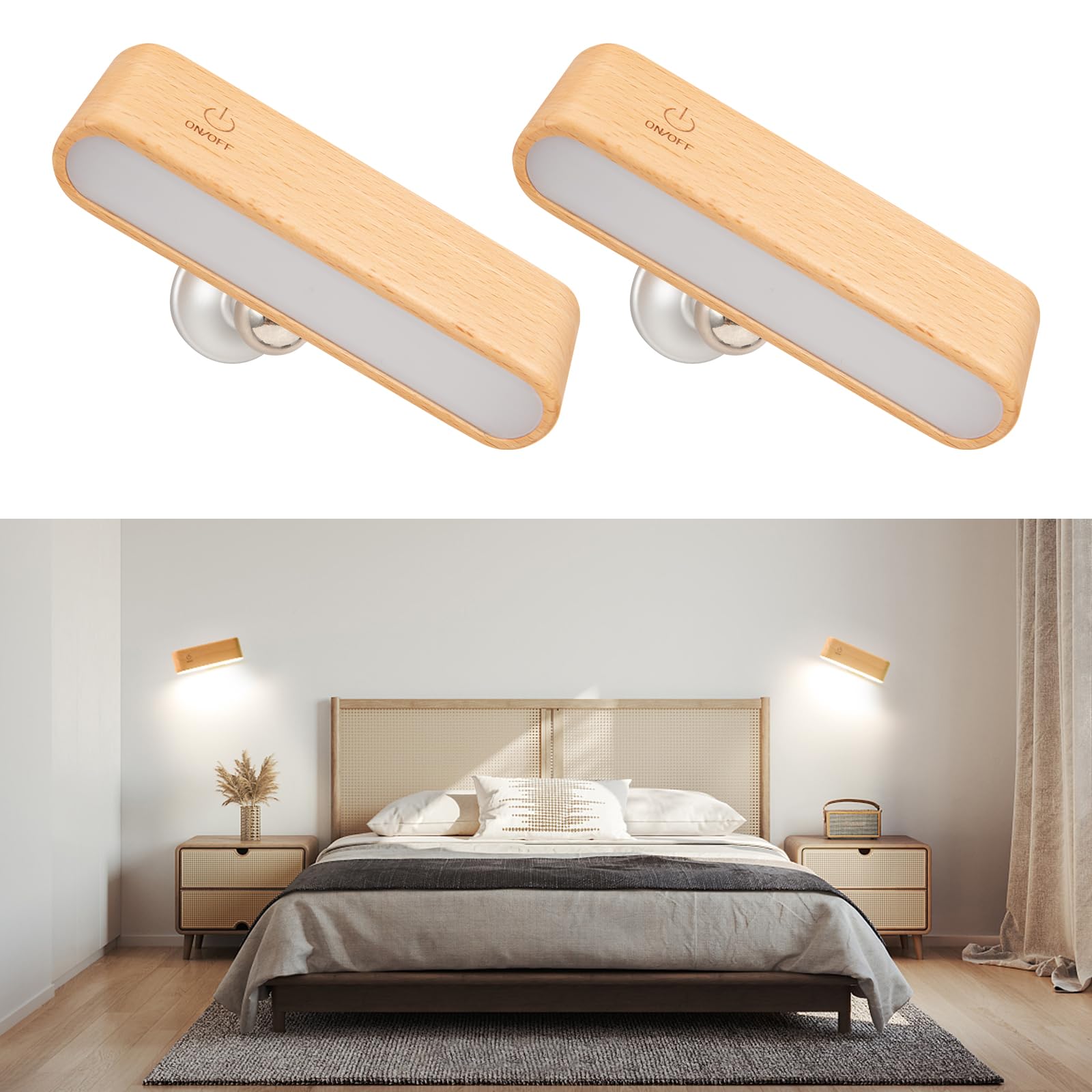 PureGrain – Walnut/Elm Magnetic Rechargeable Lamp