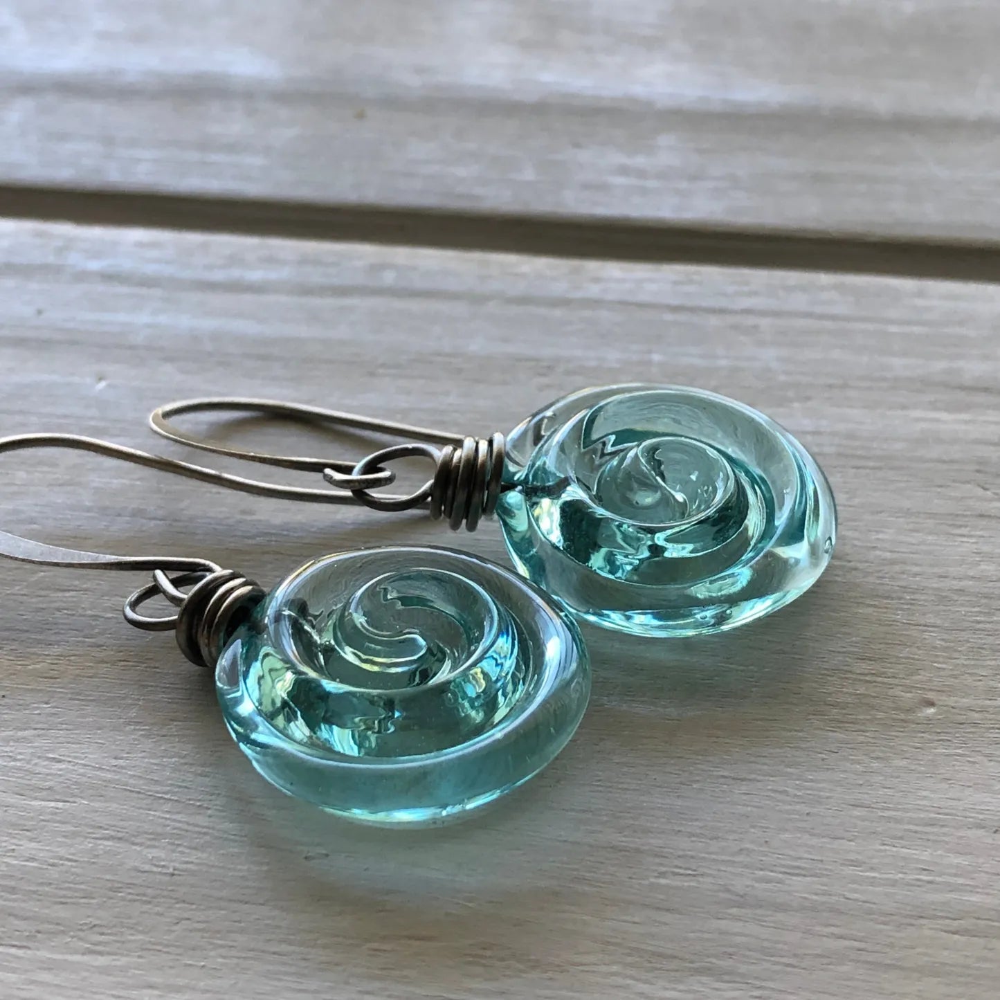 SpiralGleam – Recycled Glass Mason Jar Earrings