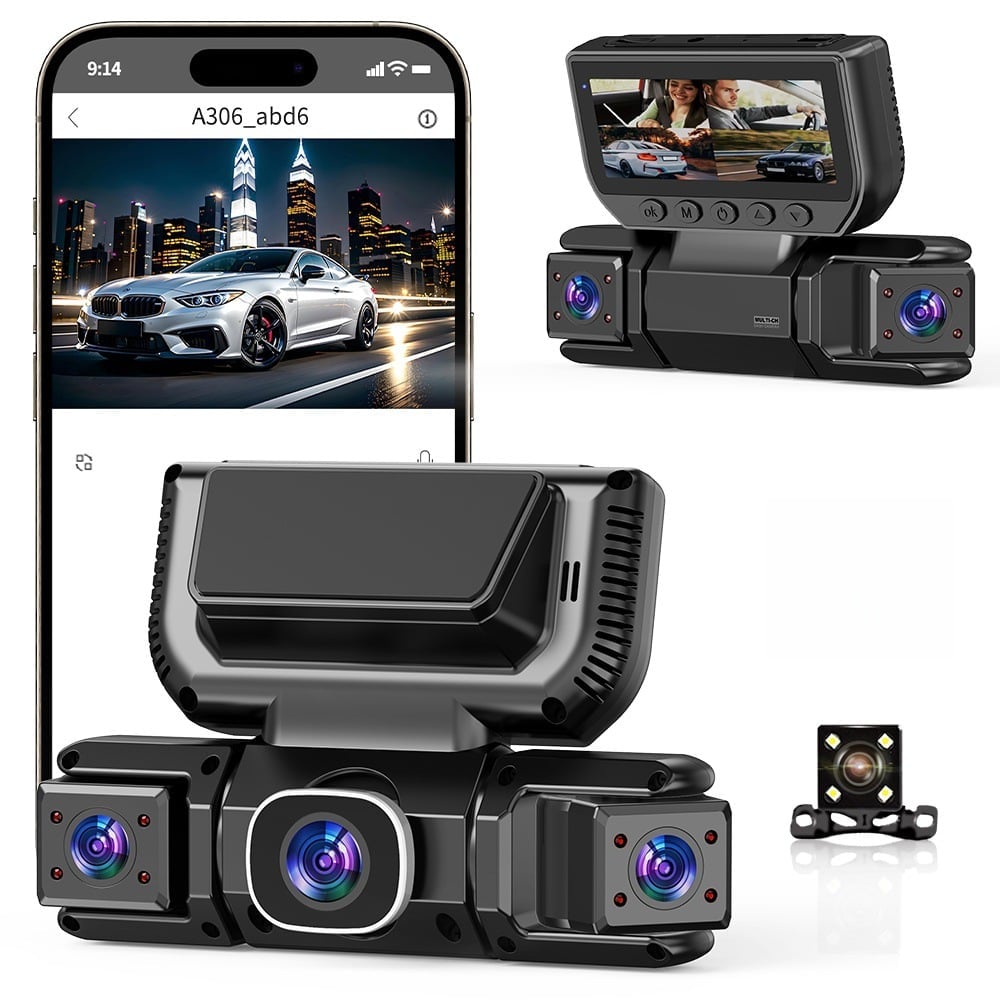 FullSight Pro – 360° WiFi Dash Cam with 4-Channel Coverage