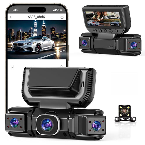FullSight Pro – 360° WiFi Dash Cam with 4-Channel Coverage
