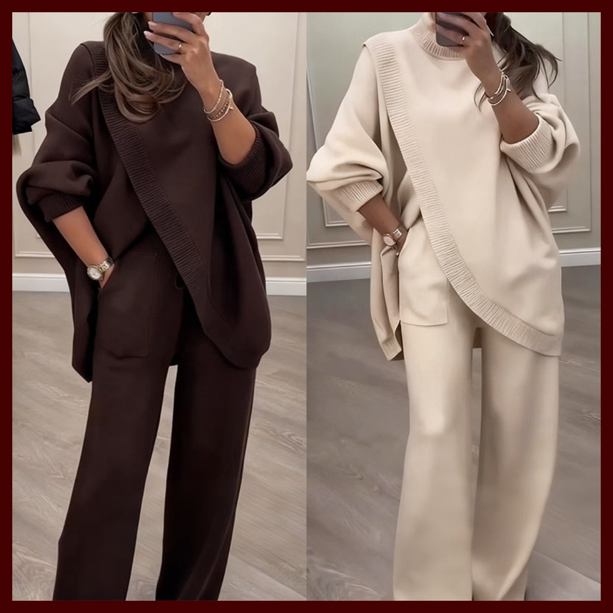 TranquilThreads - Oversized Knit Set – Casual Sophistication