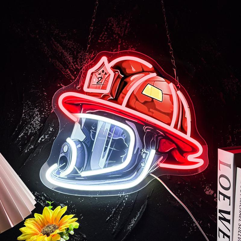 HeroGlow – Firefighter Helmet Neon Sign