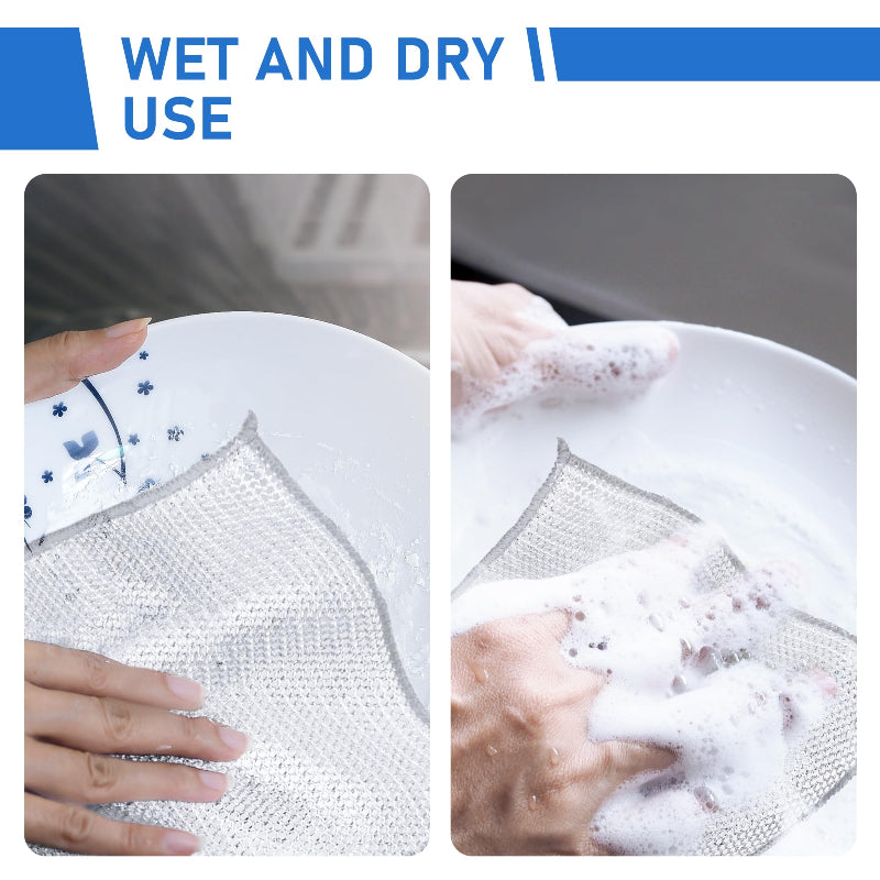 ShineMate - Silver Mesh Dishcloths | Sparkle Without Scratches