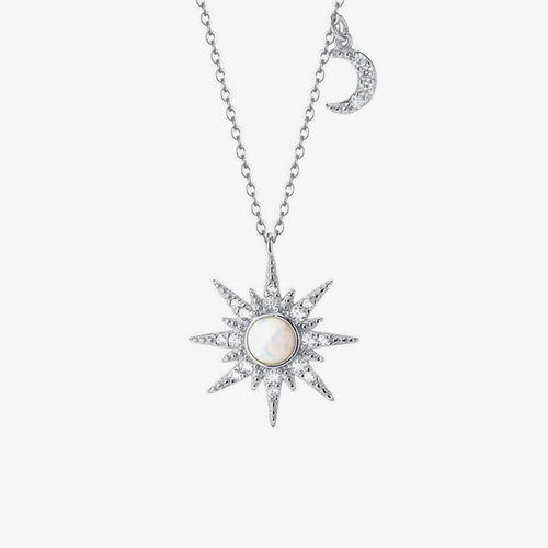 For Bonus Daughter - Hearts Are Linked Moon And Star Necklace