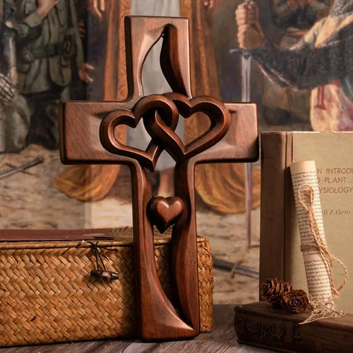 HeartLoom – Intertwined Wooden Cross