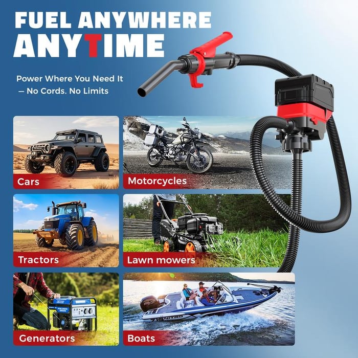 MotoFill - Portable Electric Gas Pump | Effortless Fuel Transfer Anywhere