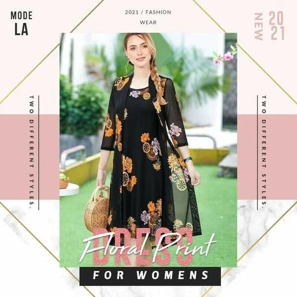 FloraChic – Elegant Print Dress Set