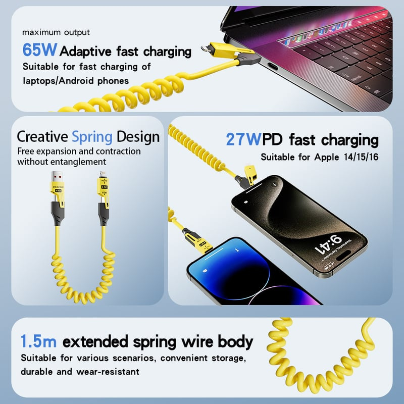 PowerCurl | Universal 4-in-1 Retractable Charging Cable