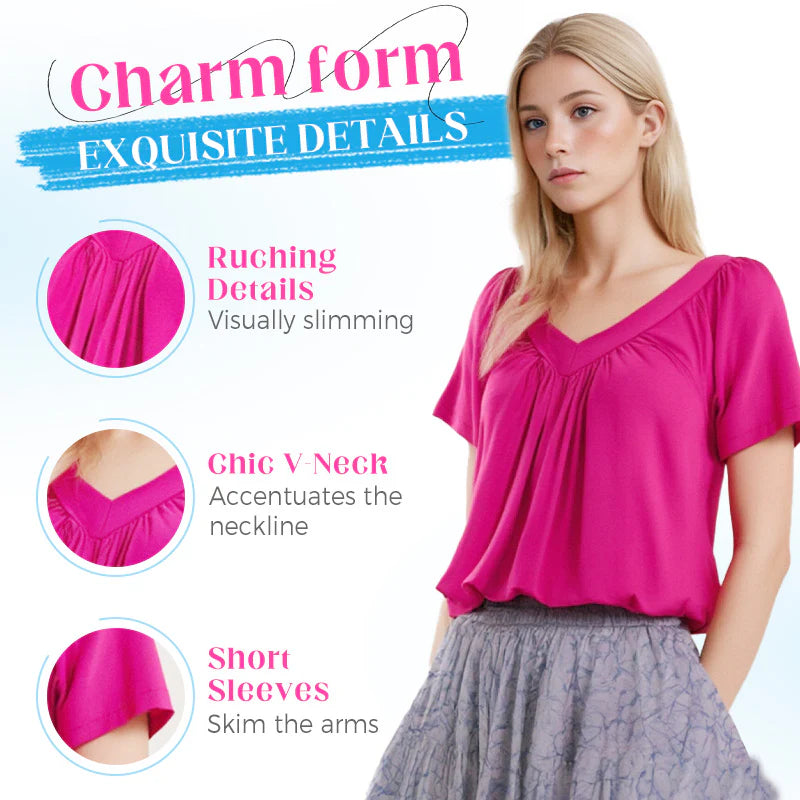 ChicPleat – Women’s V-Neck Daily Top