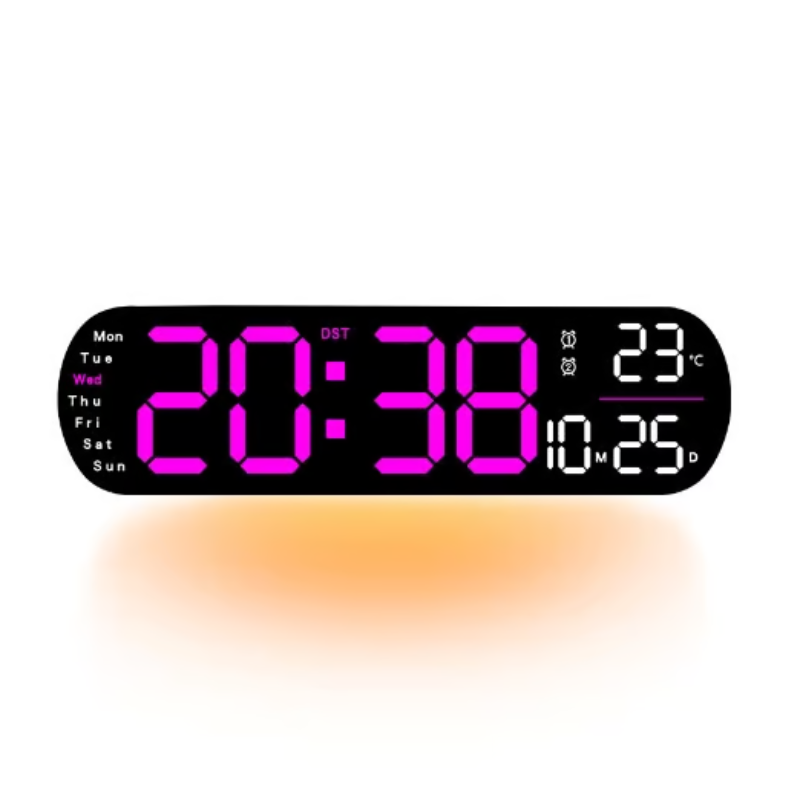 ChronoGlow – Modern LED Wall Clock with Extra Large Digits