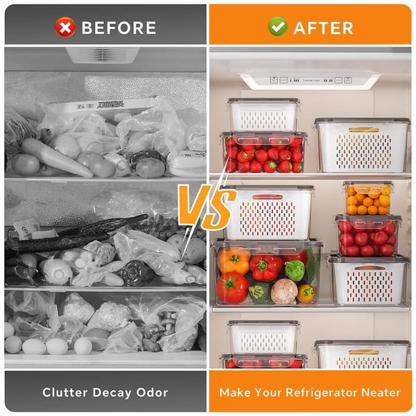 StoreNDrain – Transparent Food Container with Strainer Basket