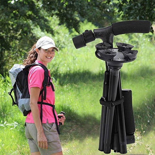 TravelEase - Compact Folding Stability Cane with Light