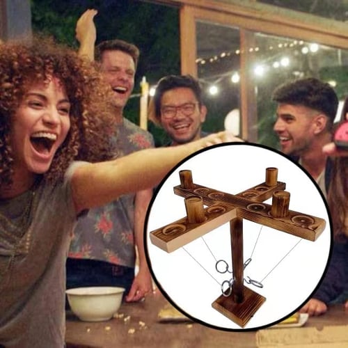 BrewToss – Fun Wooden Ring Hook Drinking Game