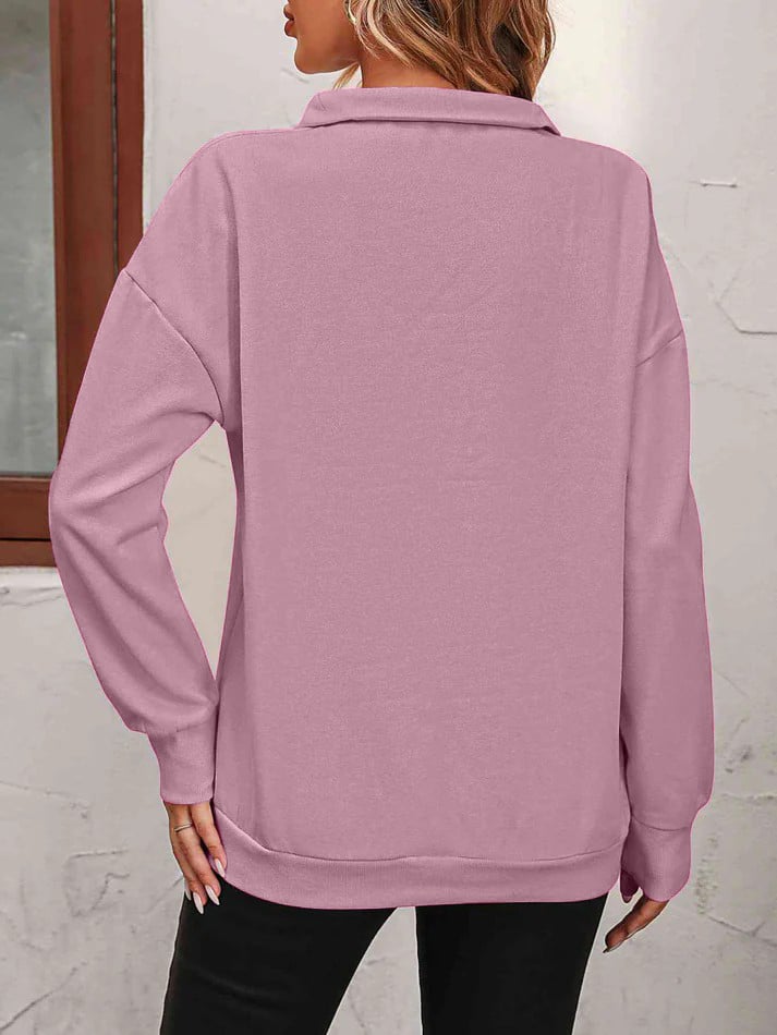 CasualFlow - Soft Casual Half-Zipper Sweatshirt