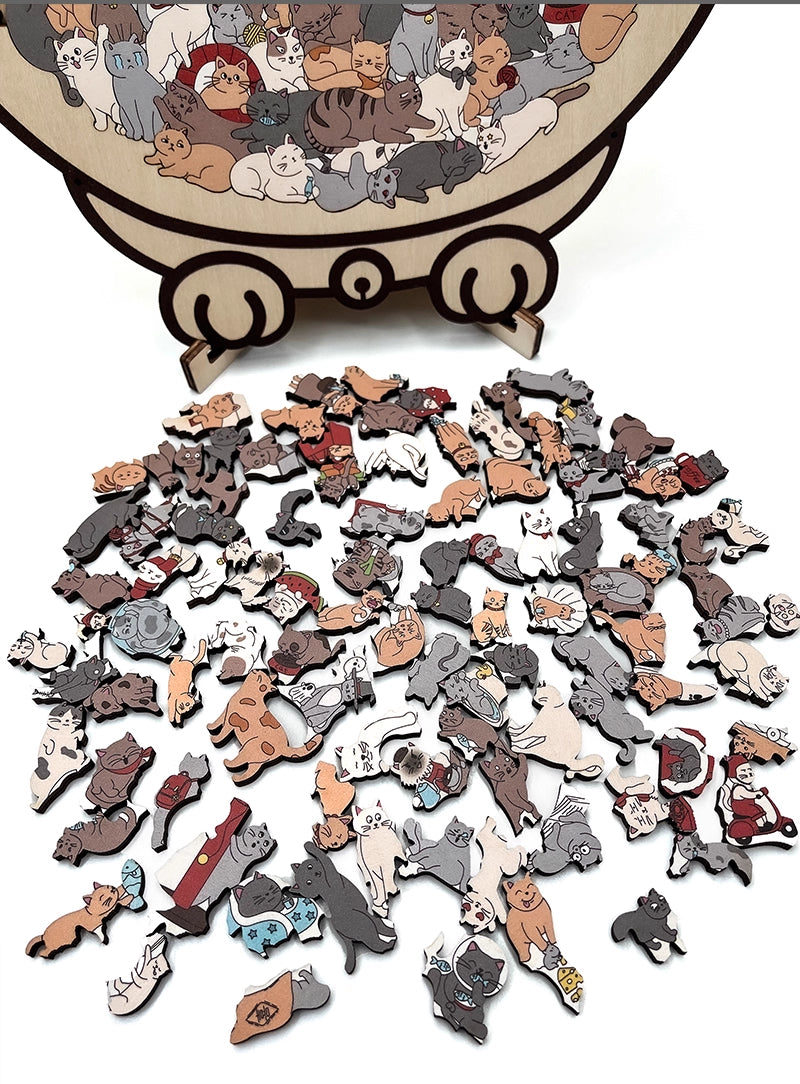 PurrMuse – Artistic Morandi Cat Puzzle