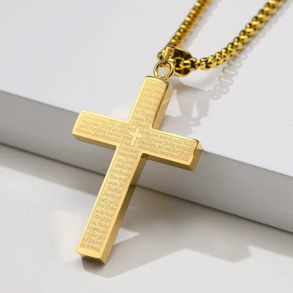 FaithScribe – Lord’s Prayer Scribble Cross Necklace