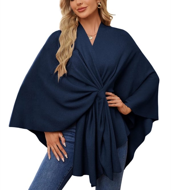 SilvaDrape – Chic Soft Poncho Sweater