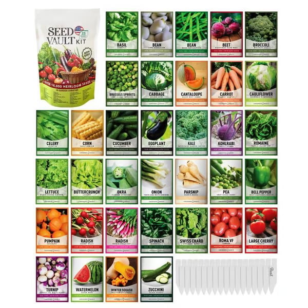 GrowPrep – Survival Vegetable Seed Vault | 35 Variety Pack