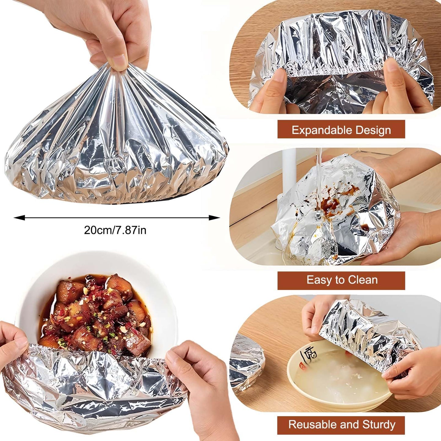 EcoFoil – Reusable Aluminum Food Covers