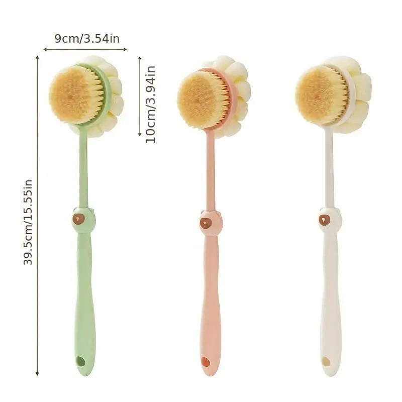 GlowReach – Dual-Action Loofah Brush with Handle