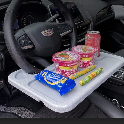DriveDesk - Portable Car Steering Wheel Table for Meals & Work