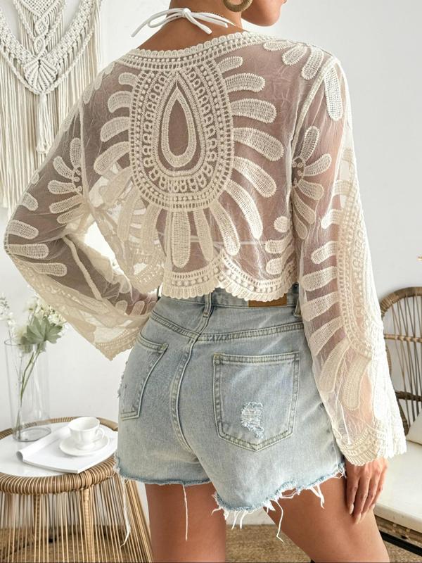 SunLace – Elegant Floral Beach Cover-Up for Vacations