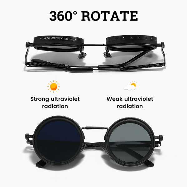 ShadeFlex – Adjustable Tint Retro Round Polarized Sunglasses