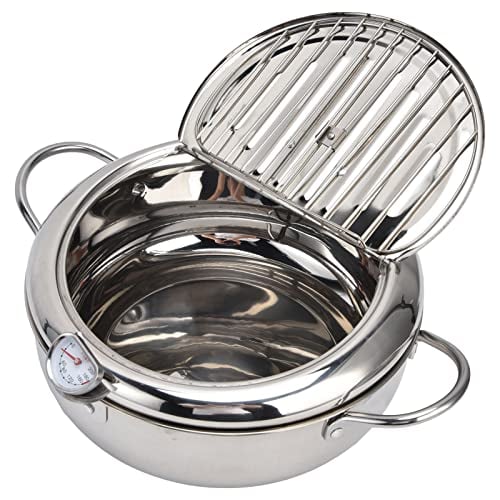 FryMaster – Stainless Steel Pot with Thermometer & Drip Drainer