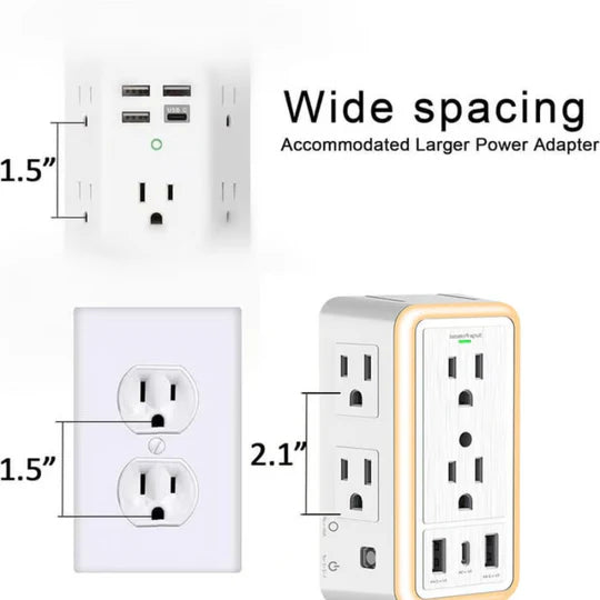 PowerHub |  9-IN-1 Multi Plug Surge Protector Outlet
