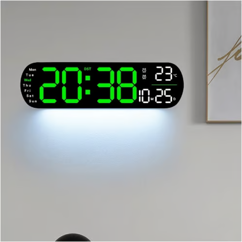 ChronoGlow – Modern LED Wall Clock with Extra Large Digits