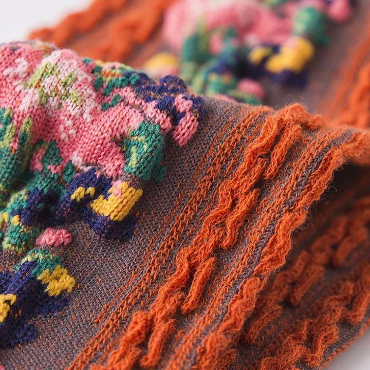 BloomKnit – Vintage Embroidered Floral Socks