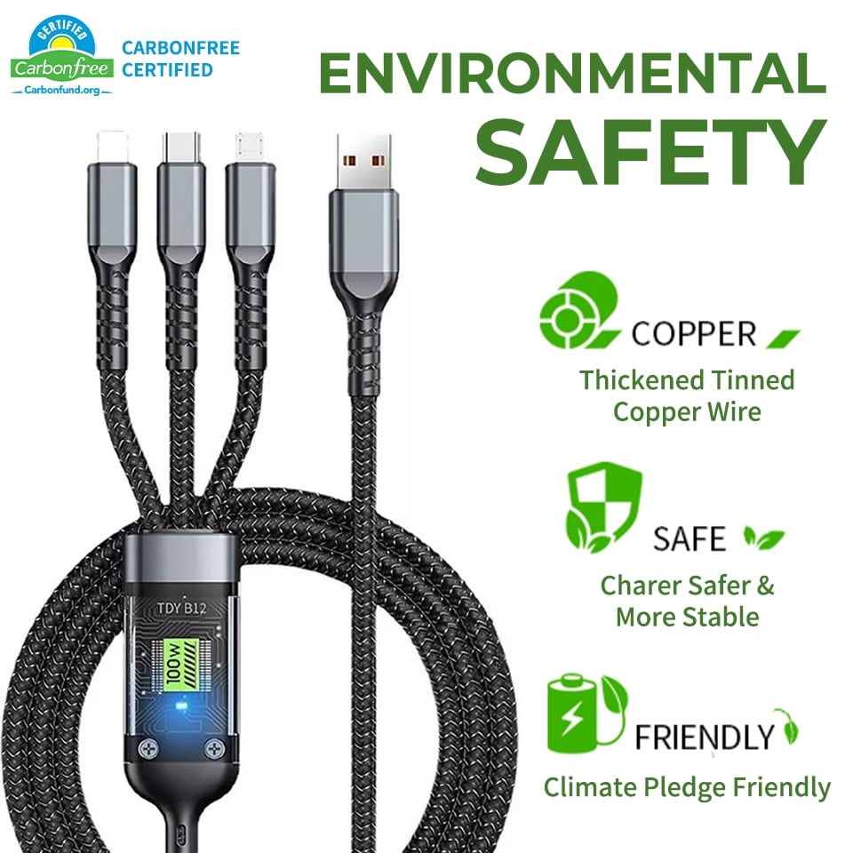 NeonLink - All-in-One Lightning, Type-C & Micro USB Cable