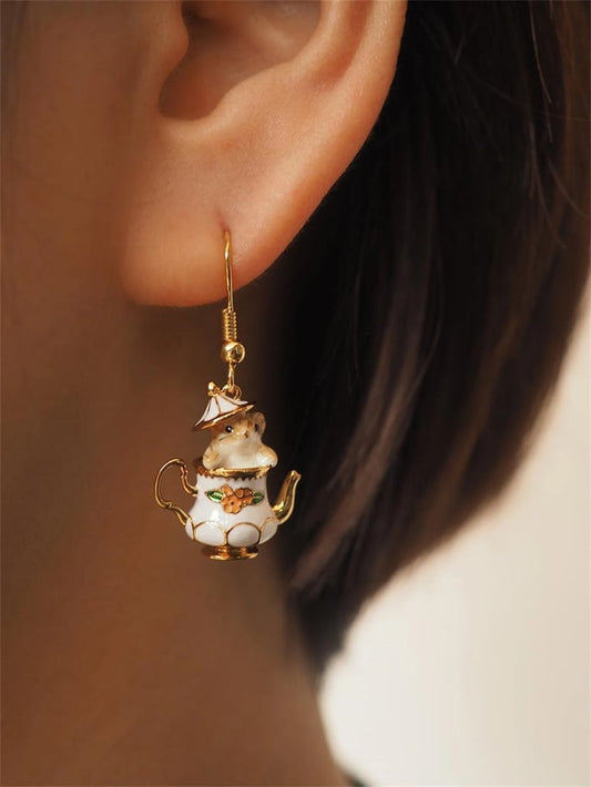 TeaWhimsy – Mouse in My Teapot Earrings Set