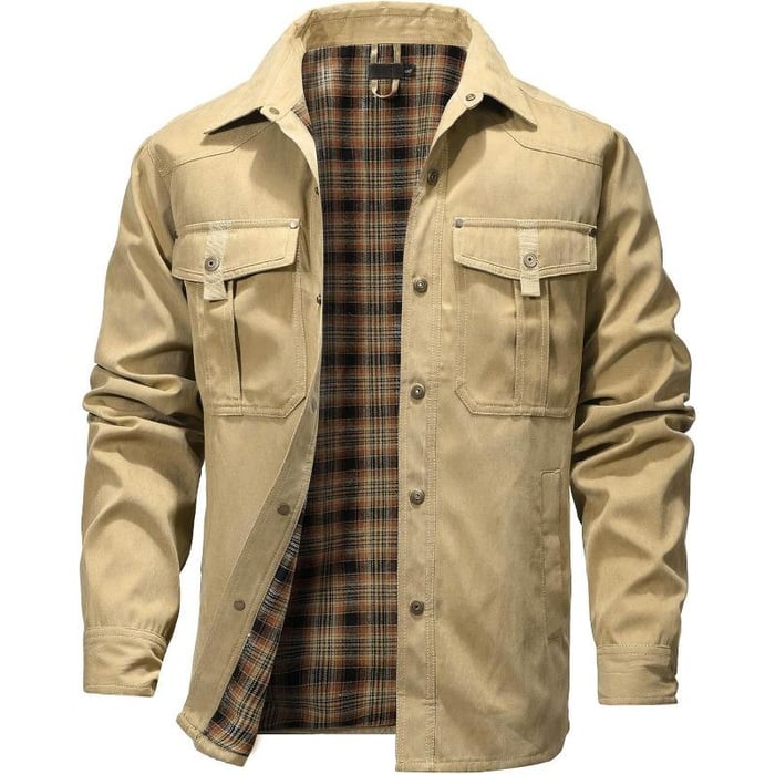 TimberWear – Men’s Flannel-Lined Shacket Jacket
