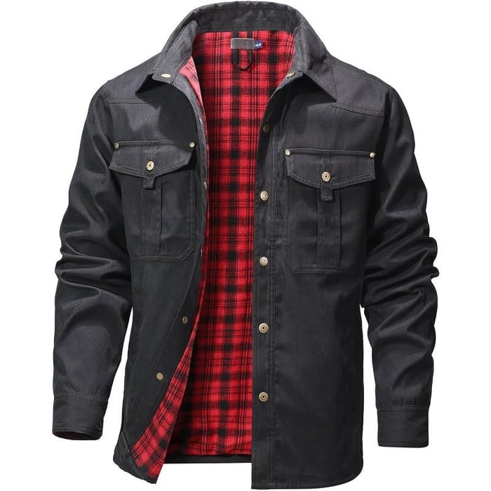 TimberWear – Men’s Flannel-Lined Shacket Jacket