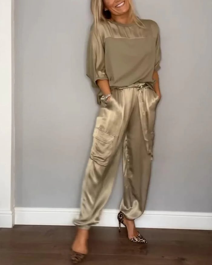 SilvaLuxe – Smooth Satin Lounge Set