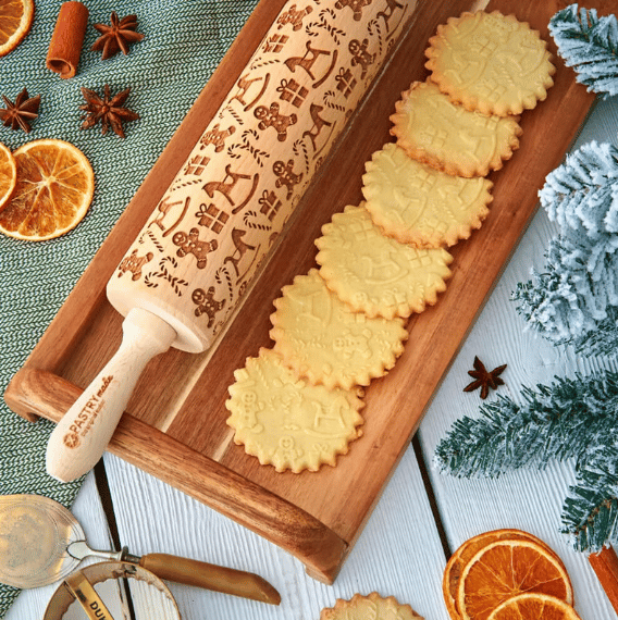 CookieCharm – Gingerbread Embossing Rolling Pin