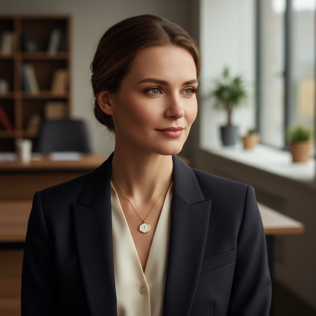 LuminaCross - Elegant Gold-Tone Faith Necklace