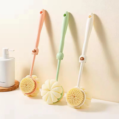 GlowReach – Dual-Action Loofah Brush with Handle