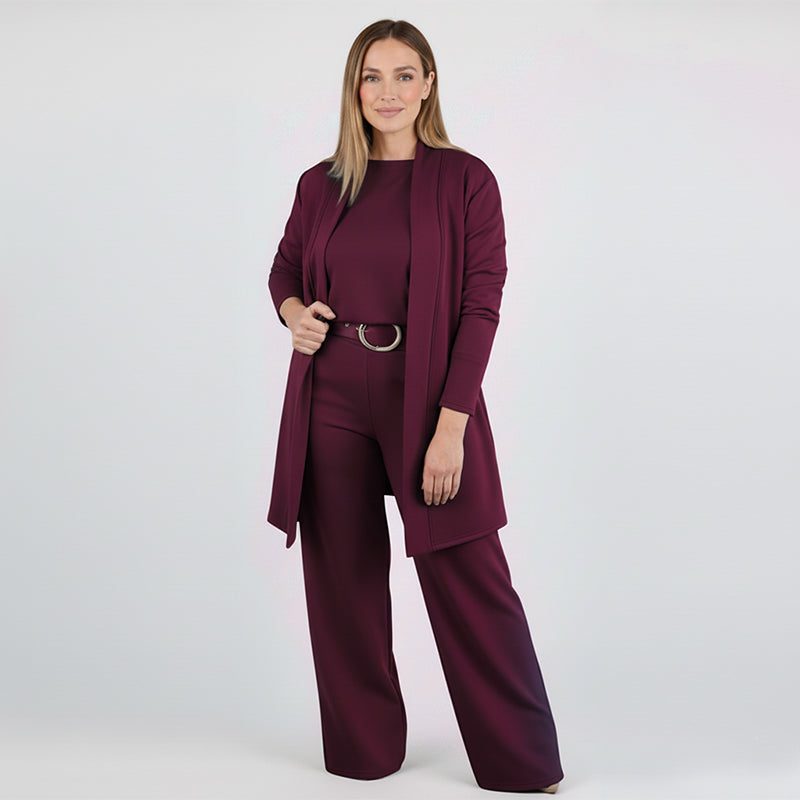 TrendyTrio – Sophisticated Cardigan & Pants Set