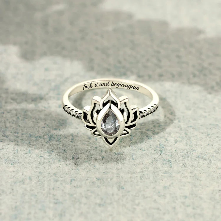 Fuck It and Begin Again Lotus Ring