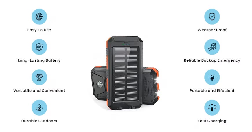 SunCharge – Waterproof Solar Power Bank