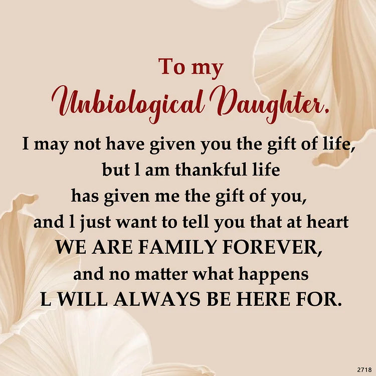 For Unbiological Daughter - We're Family Forever Circle Necklace