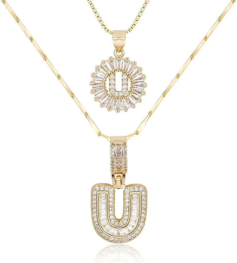 LetterLuxe – Personalized Initial Pendant Set