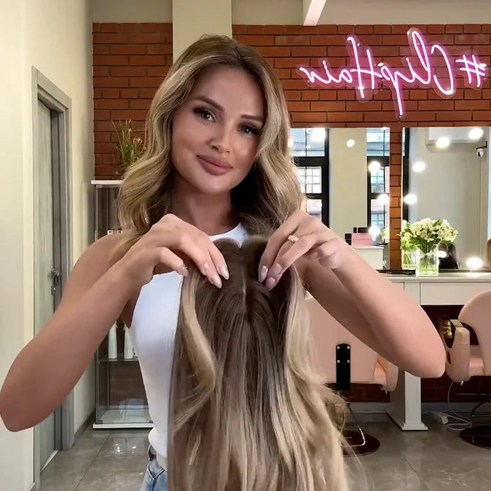 LushWaves – Seamless Clip-In Wavy Hair Topper for Women